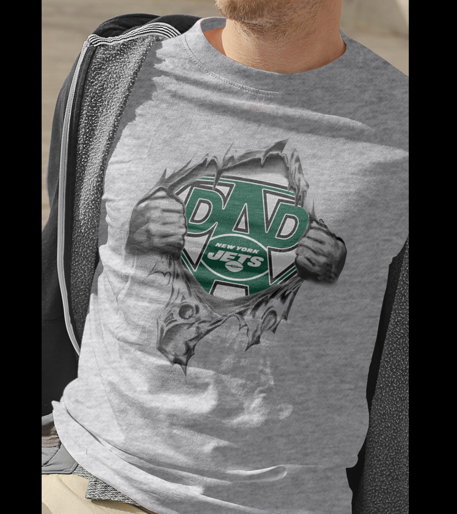 Super Dad New York Jets Fan Dad Logo Burst T-Shirt