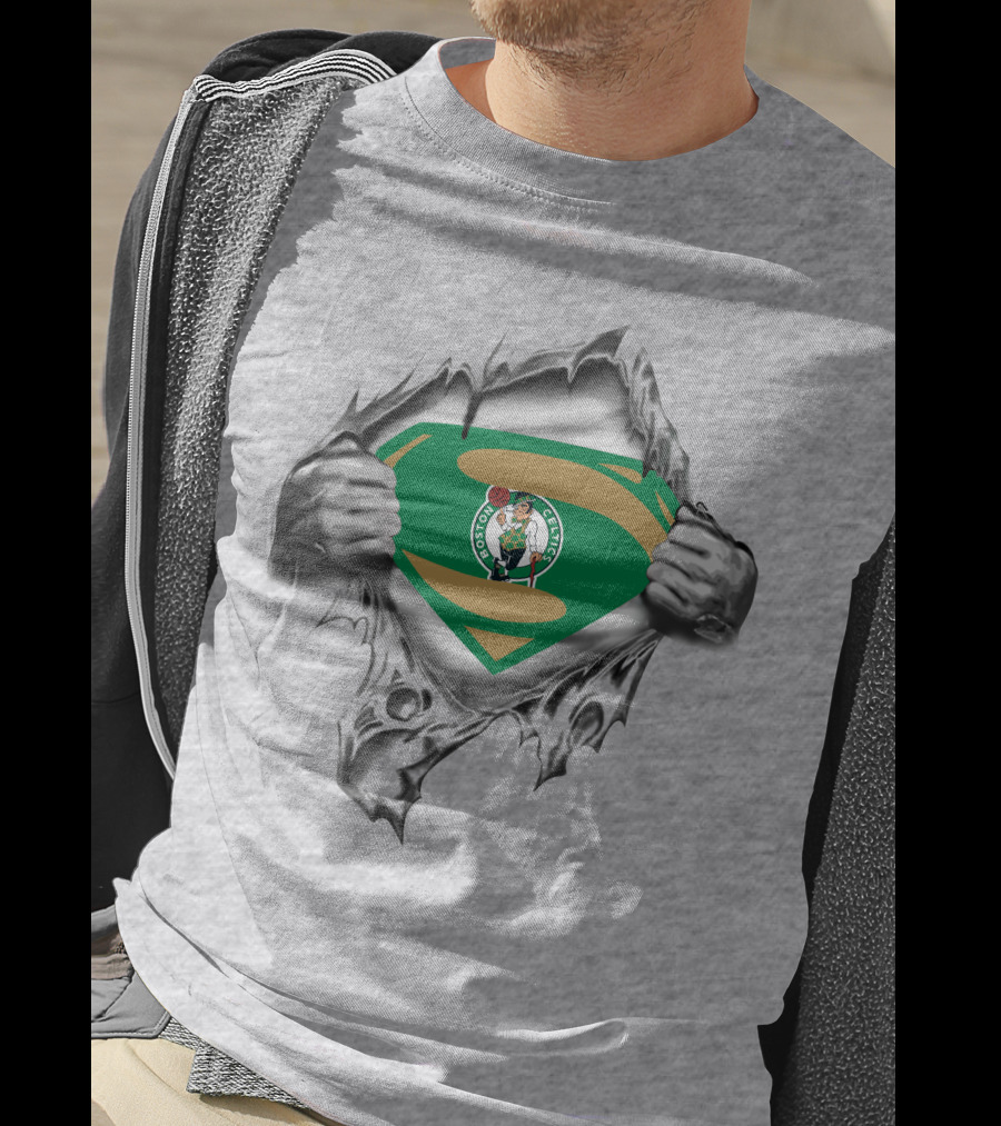 Boston Celtics Superman Logo Tear T-Shirt