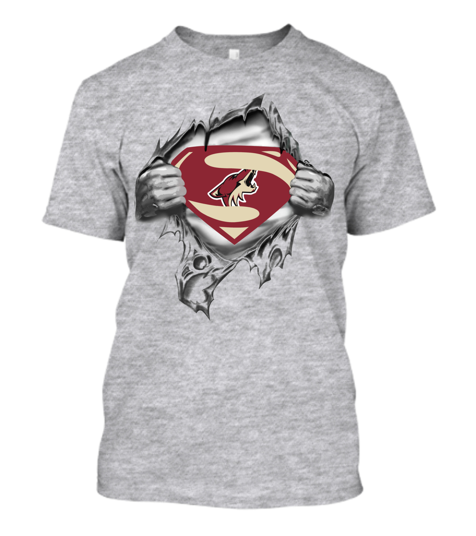 Coyotes Logo Superman Shield Rip T-Shirt