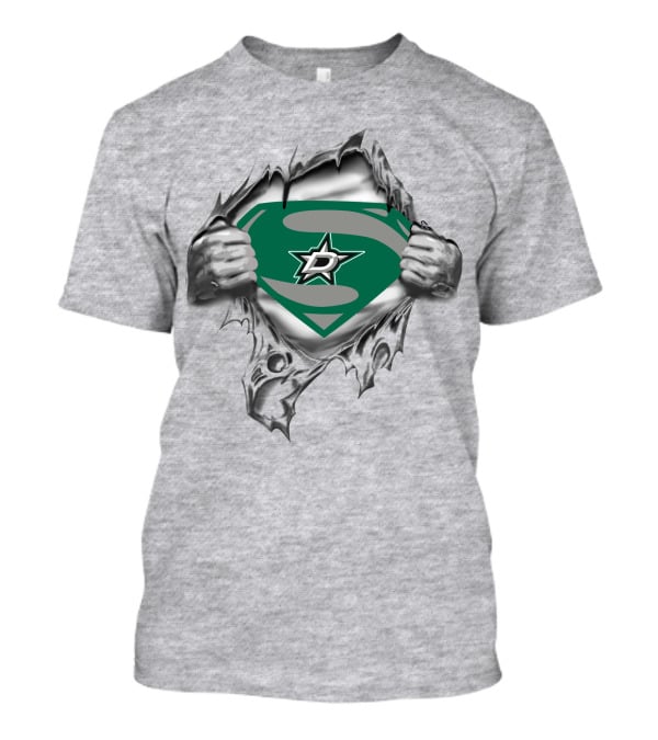 Dallas Stars Superman Logo Torn Reveal T-Shirt
