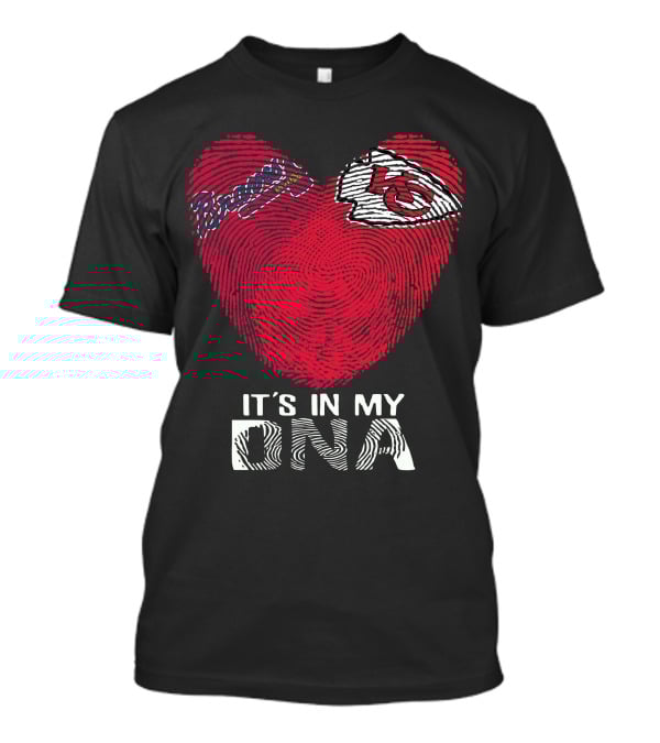 Atlanta Braves Chiefs Fingerprint Heart It's In My Dna T-Shirt
