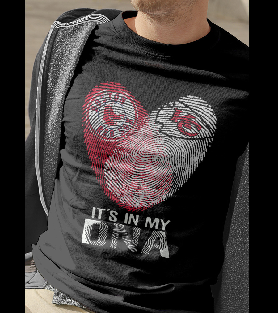 Boston Red Sox Kc Chiefs It's In My Dna T-Shirt
