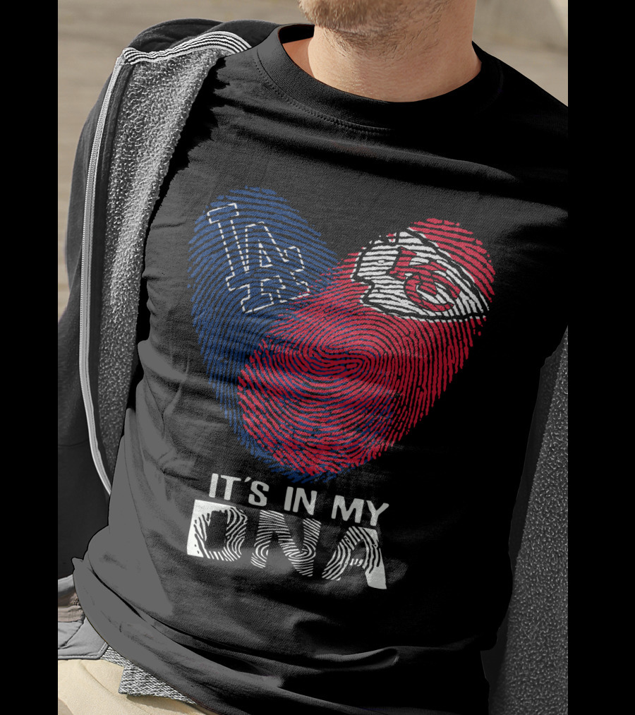 Los Angeles Dodgers Kansas City Chiefs It's In My DNA T-Shirt