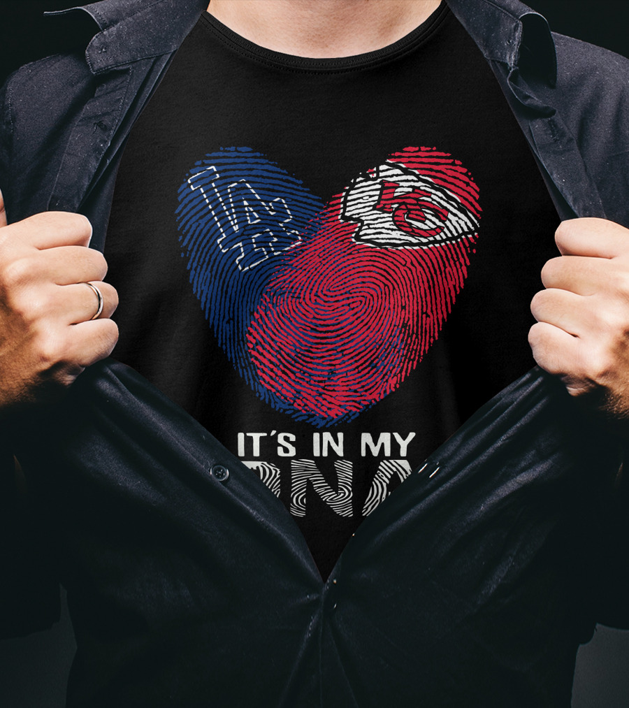 Los Angeles Dodgers Kansas City Chiefs It's In My DNA T-Shirt