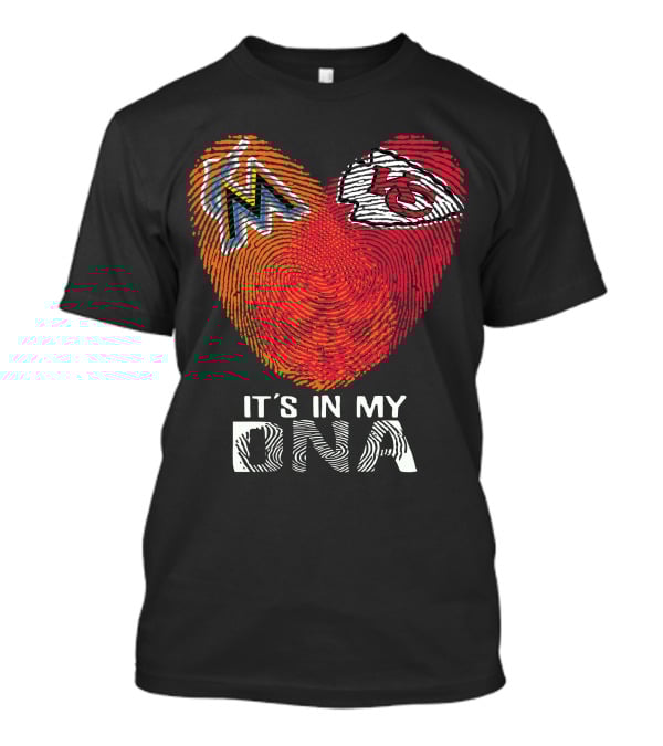 Miami Marlins Kansas City Chiefs It's In My DNA T-Shirt