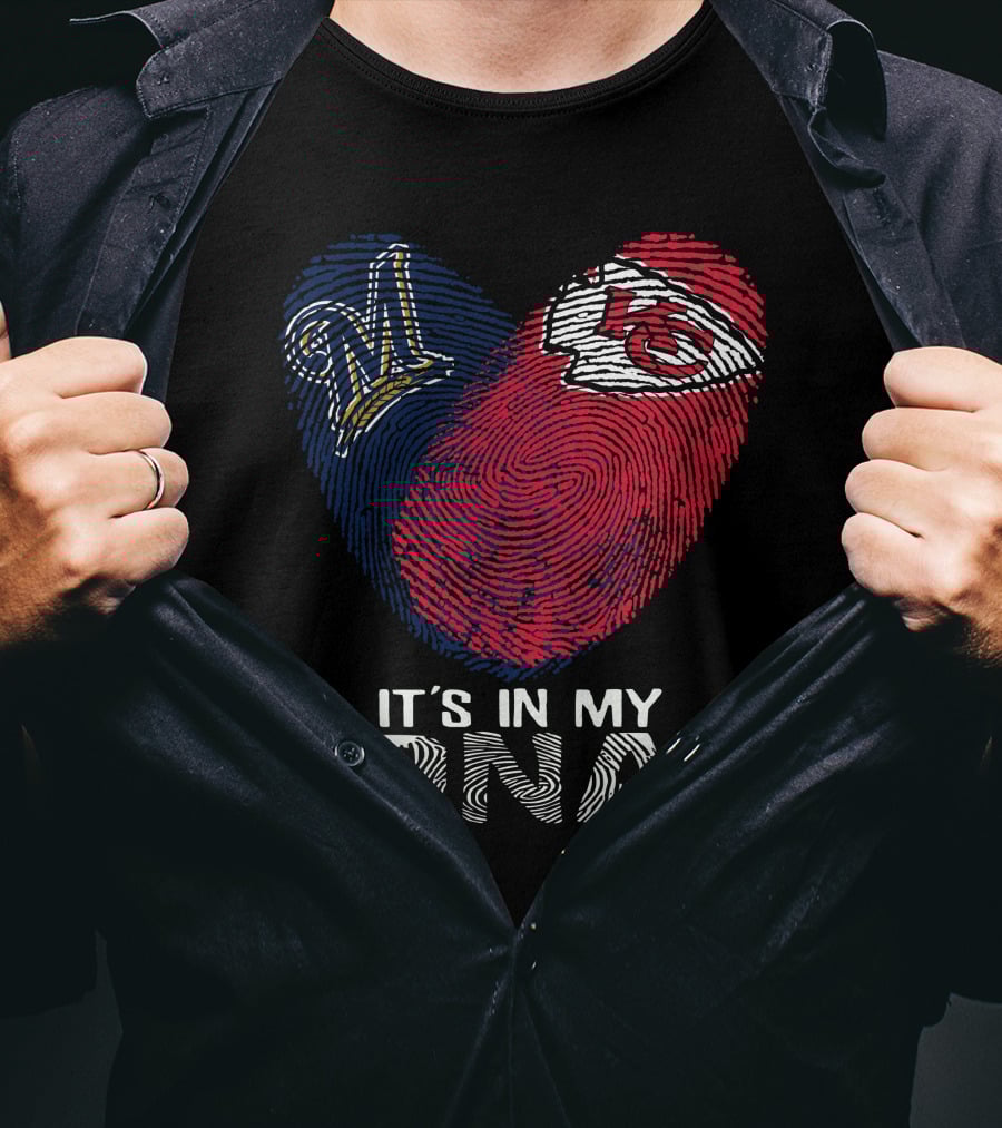 Milwaukee Brewers Kansas City Chiefs It's In My DNA T-Shirt