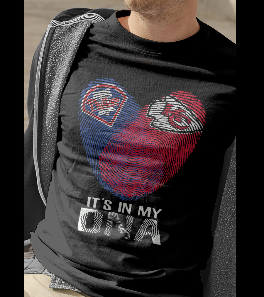 Philadelphia Phillies Chiefs It's In My DNA Fingerprint Heart T-Shirt