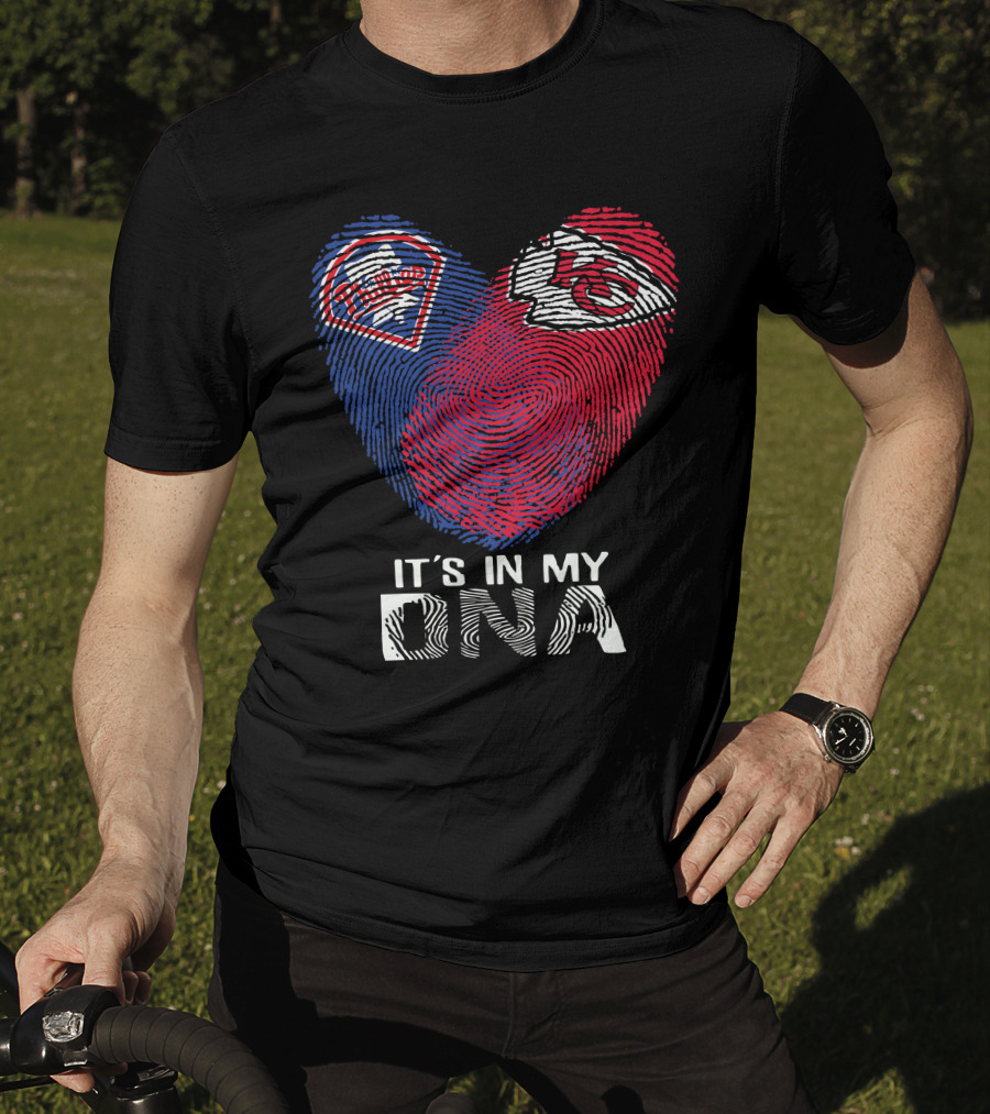 Philadelphia Phillies Chiefs It's In My DNA Fingerprint Heart T-Shirt