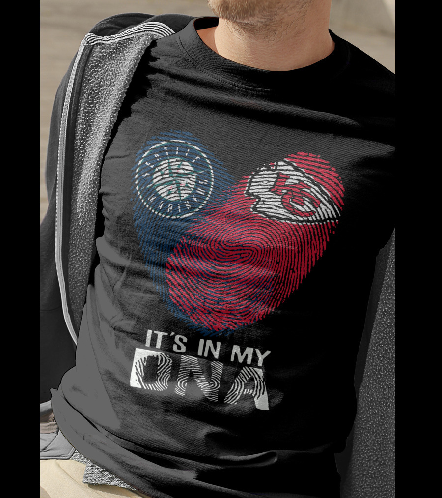 Seattle Mariners Kansas City Chiefs It's In My DNA T-Shirt
