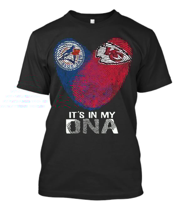 Toronto Blue Jays Chiefs It's In My DNA Fingerprint Heart T-Shirt