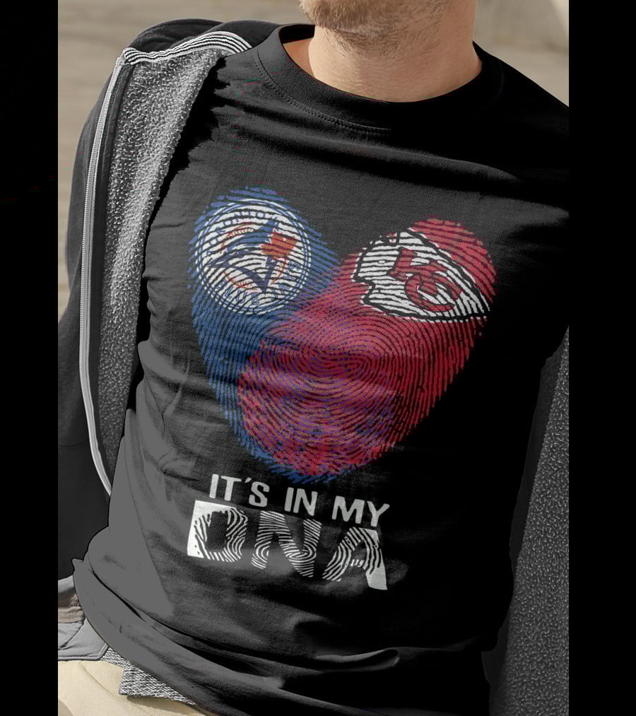 Toronto Blue Jays Chiefs It's In My DNA Fingerprint Heart T-Shirt