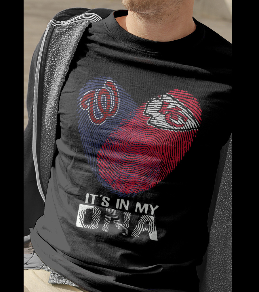 Washington Nationals Chiefs Fingerprint It's In My DNA T-Shirt