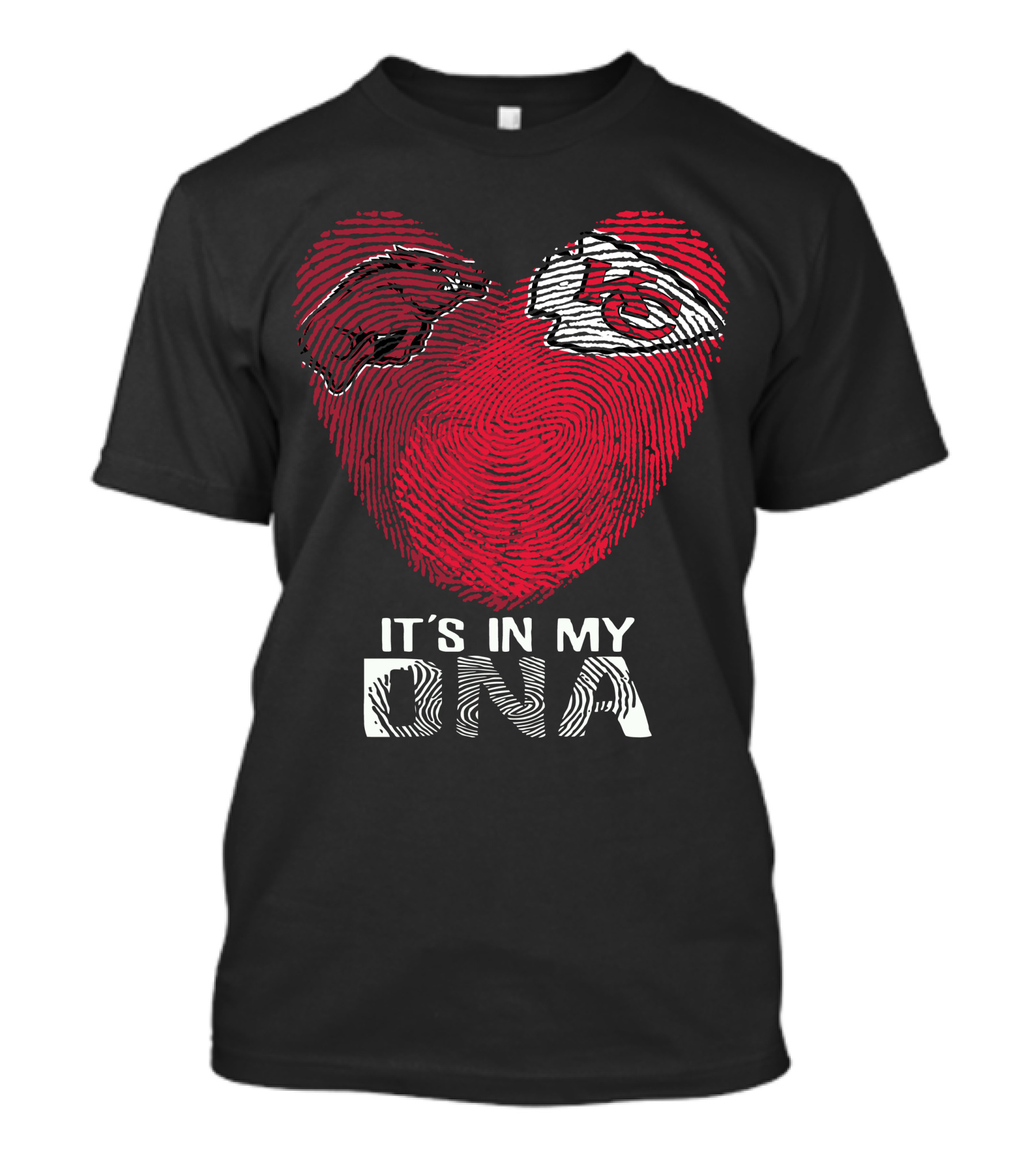 Arkansas Razorbacks Chiefs It's In My Dna Fingerprint Heart T-Shirt