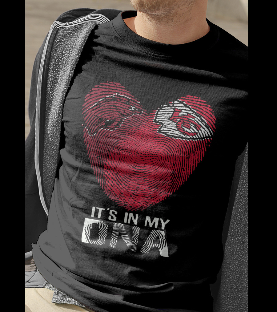 Arkansas Razorbacks Chiefs It's In My Dna Fingerprint Heart T-Shirt