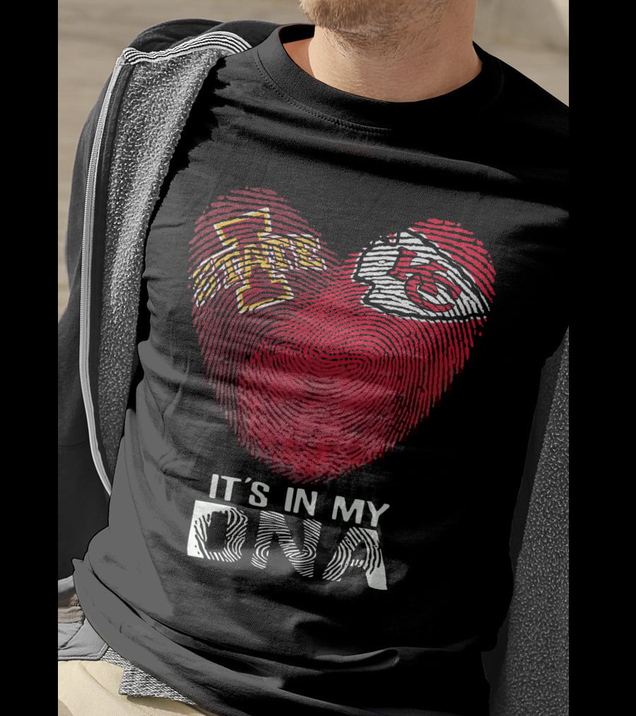 Iowa State Cyclones Chiefs Heart Fingerprint Dna T-Shirt