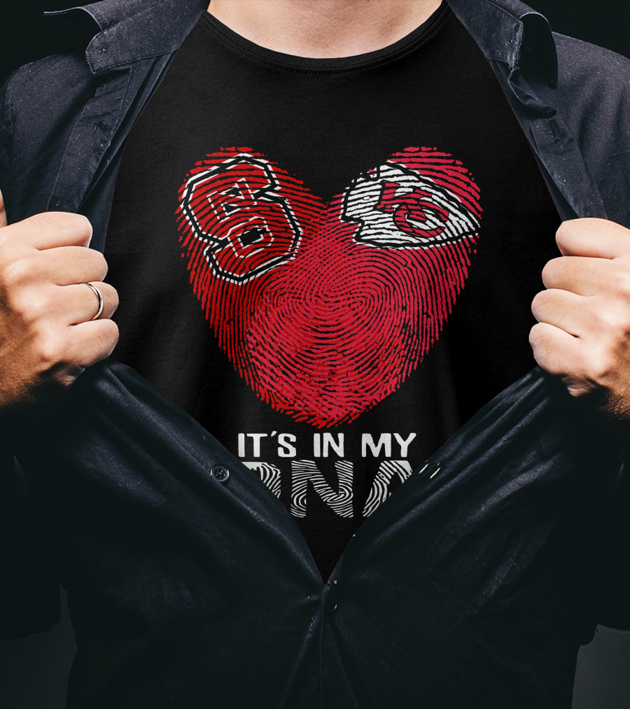 Nc State Chiefs Heart Fingerprint It's In My Dna T-Shirt