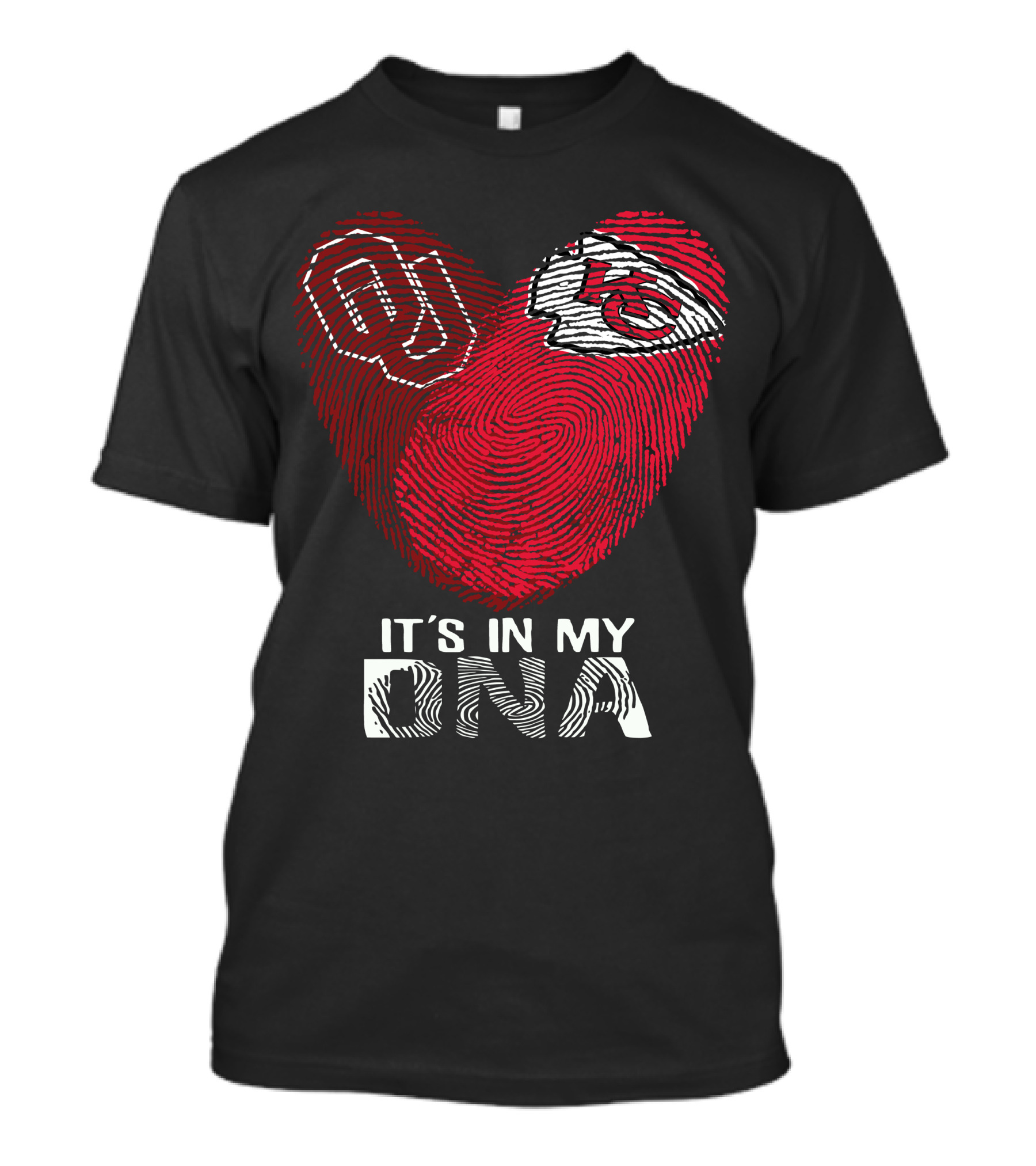 Sooners Ou Kansas City Chiefs It's In My Dna Fingerprint Heart T-Shirt