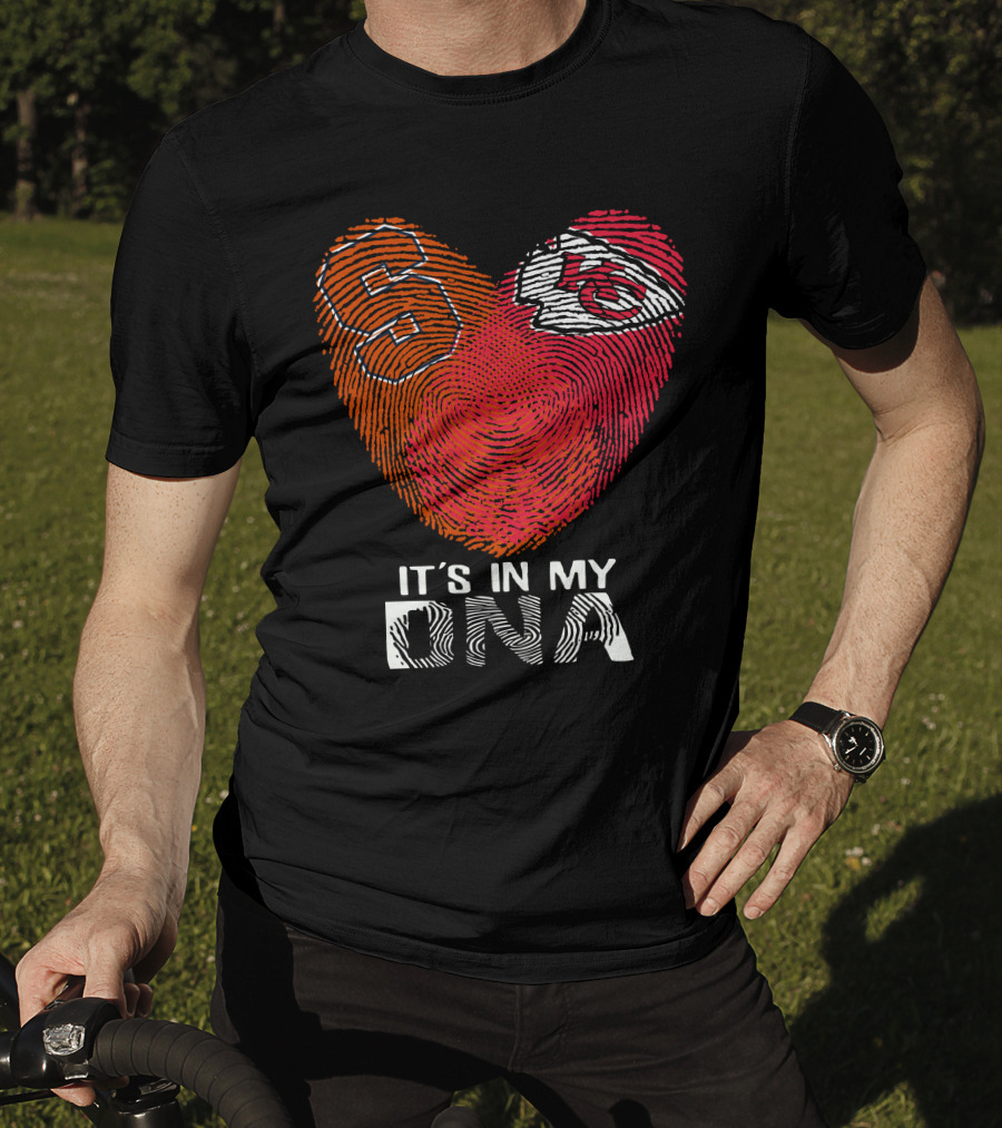 Syracuse Orange And Kansas City Chiefs It's In My DNA Fingerprint Heart T-Shirt