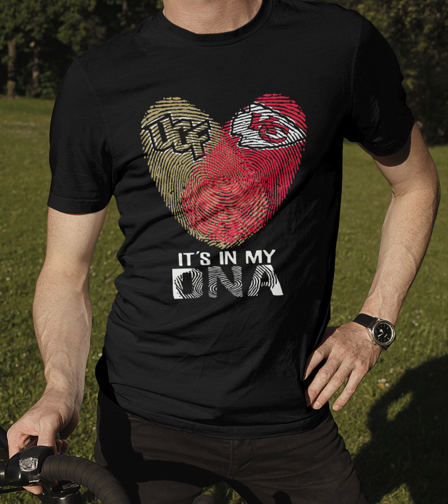 Ucf Knights Chiefs It's In My Dna Fingerprint Heart T-Shirt