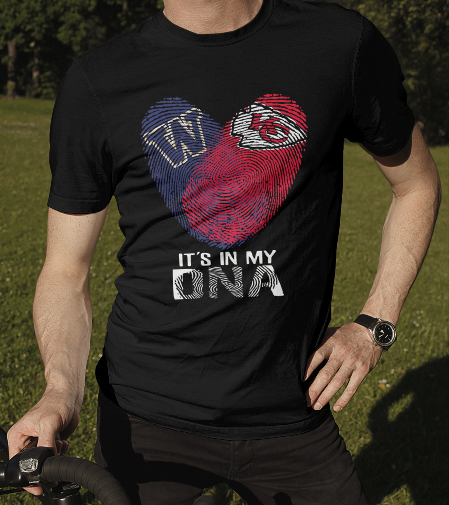 Washington Huskies W And Chiefs It's In My DNA Fingerprint Heart T-Shirt