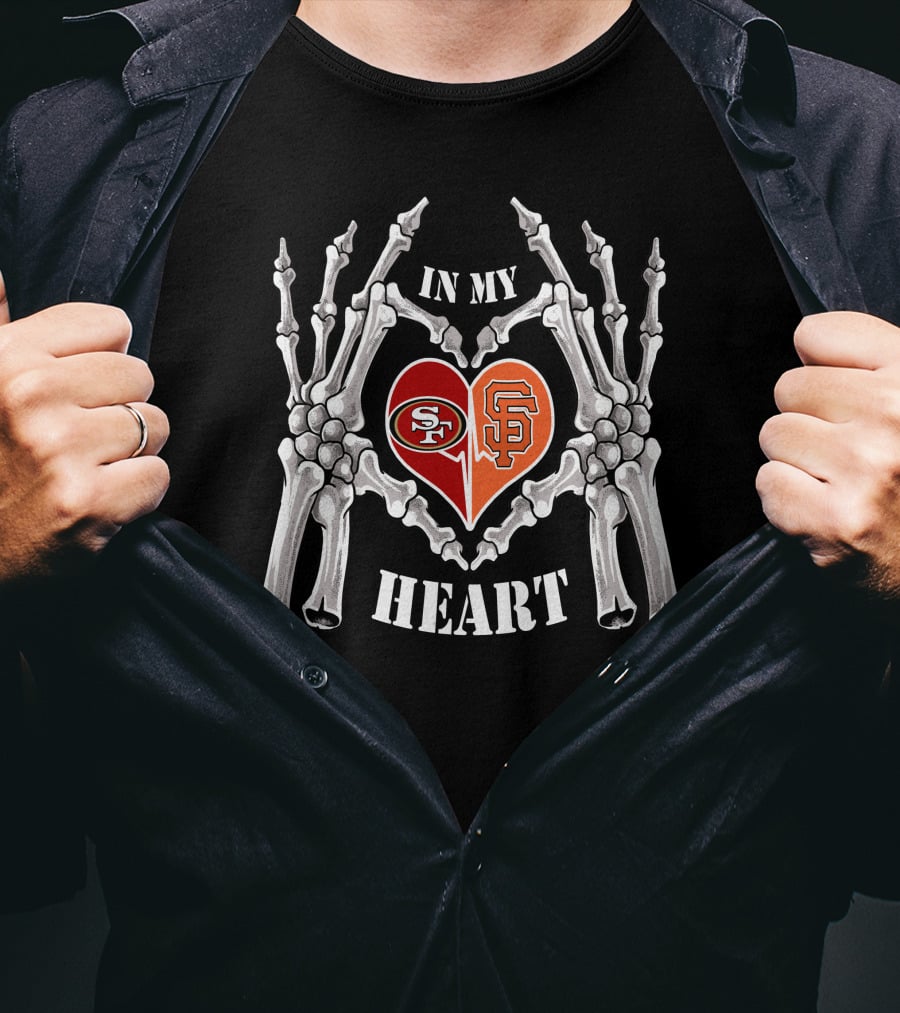 San Francisco 49ers And Giants Love In My Heart T-Shirt
