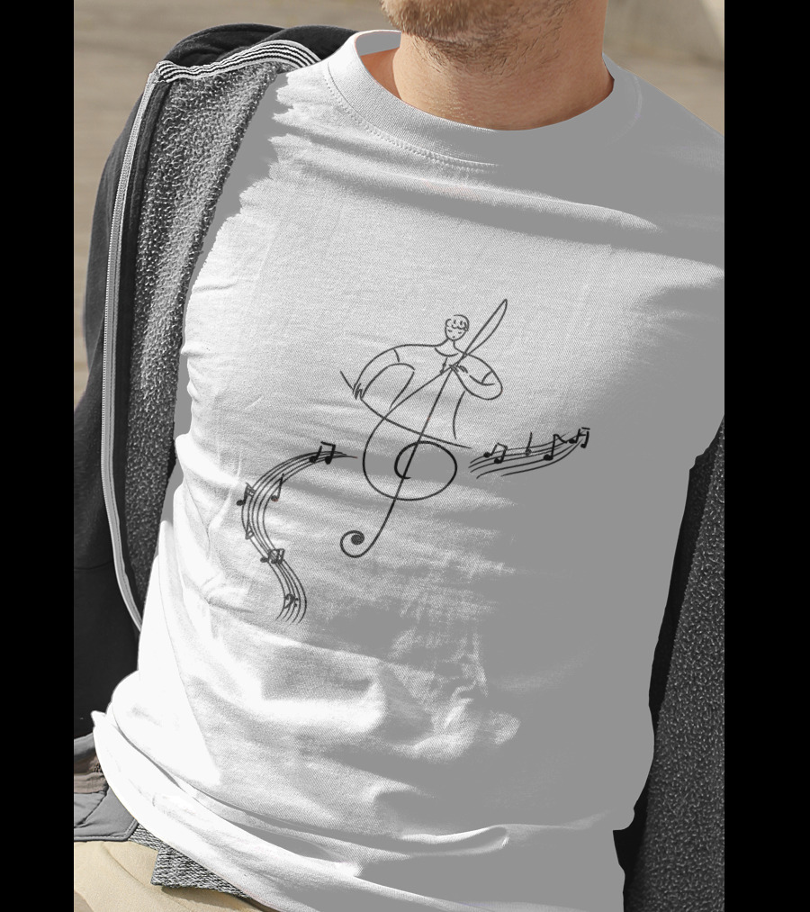 Creative Music Treble Clef Conductor Sketch T-Shirt