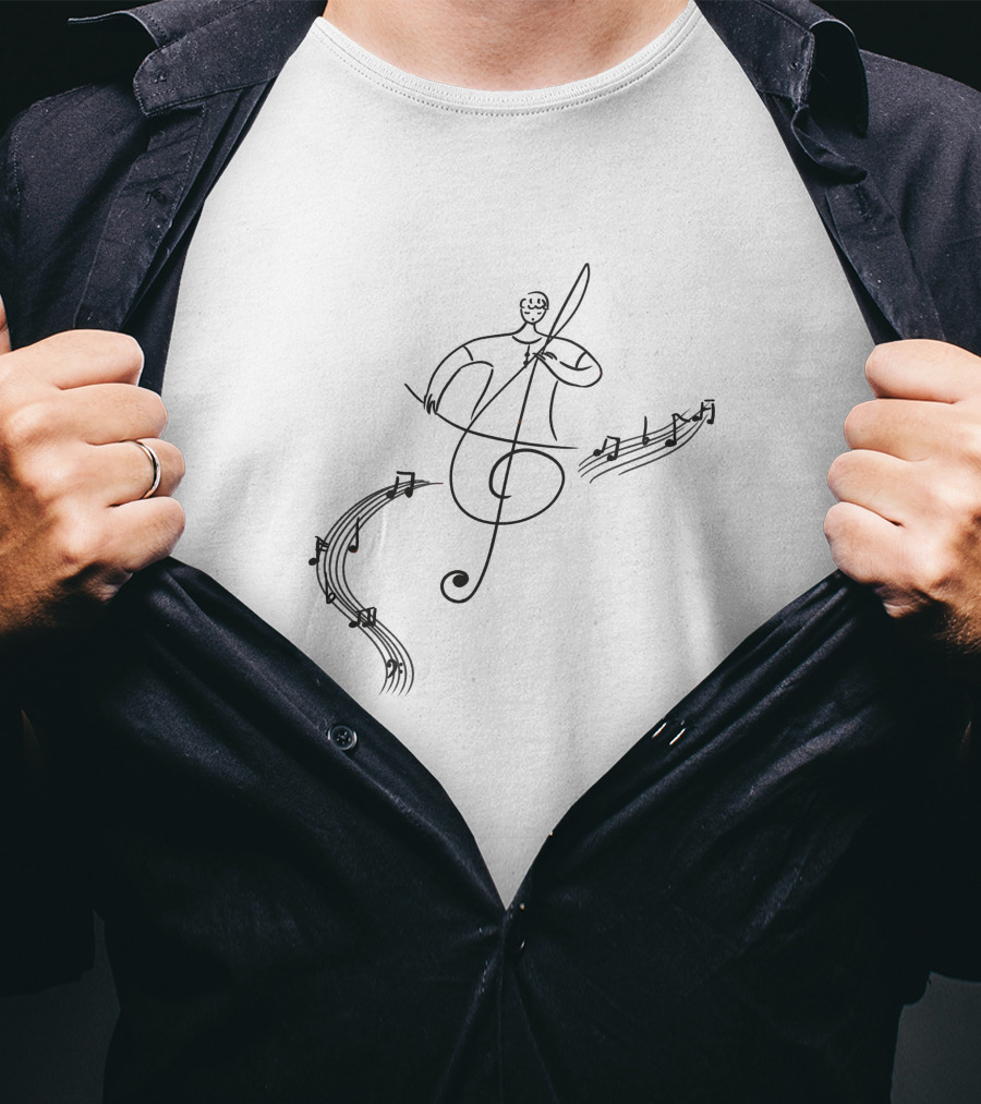 Creative Music Treble Clef Conductor Sketch T-Shirt