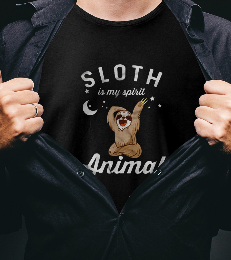 Sloth Is My Spirit Animal Moon Stars T-Shirt