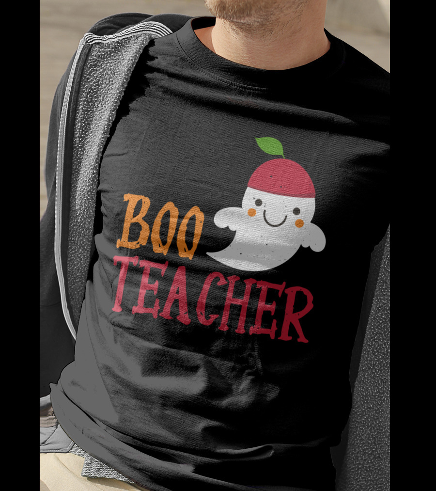Boo Teacher Ghost Pirate Themed Funny Halloween Costume Teacher T-Shirt