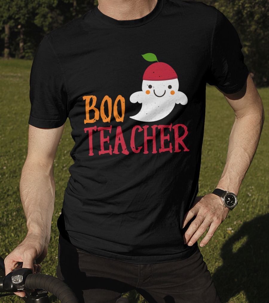 Boo Teacher Ghost Pirate Themed Funny Halloween Costume Teacher T-Shirt