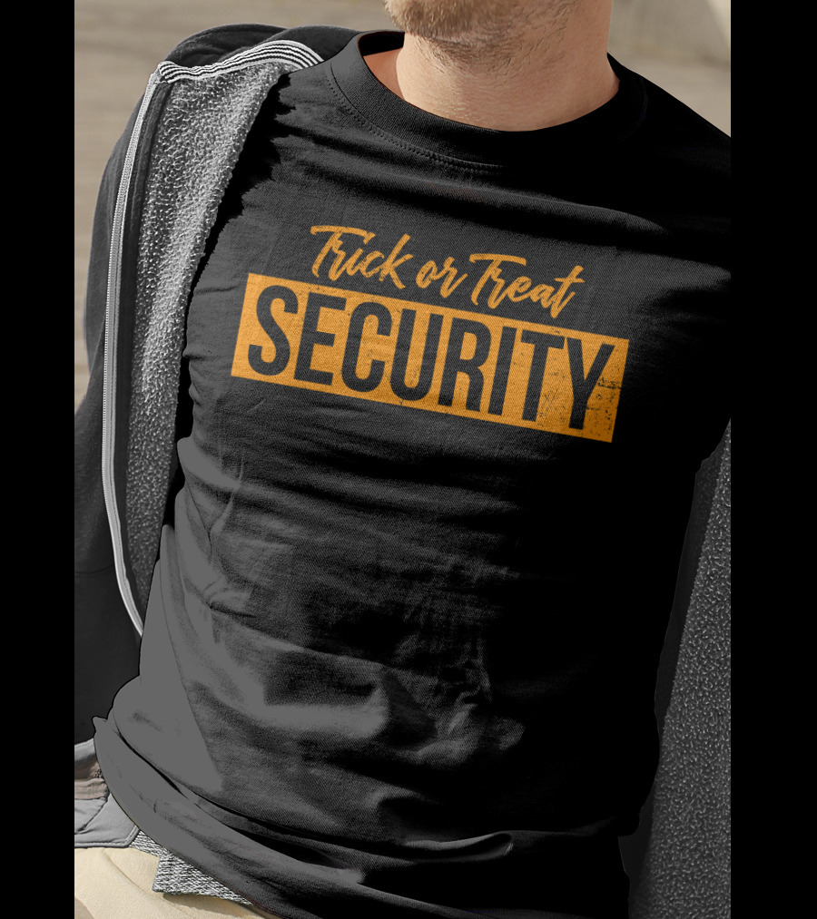 Trick Or Treat Security Halloween Bold Orange Text T-Shirt