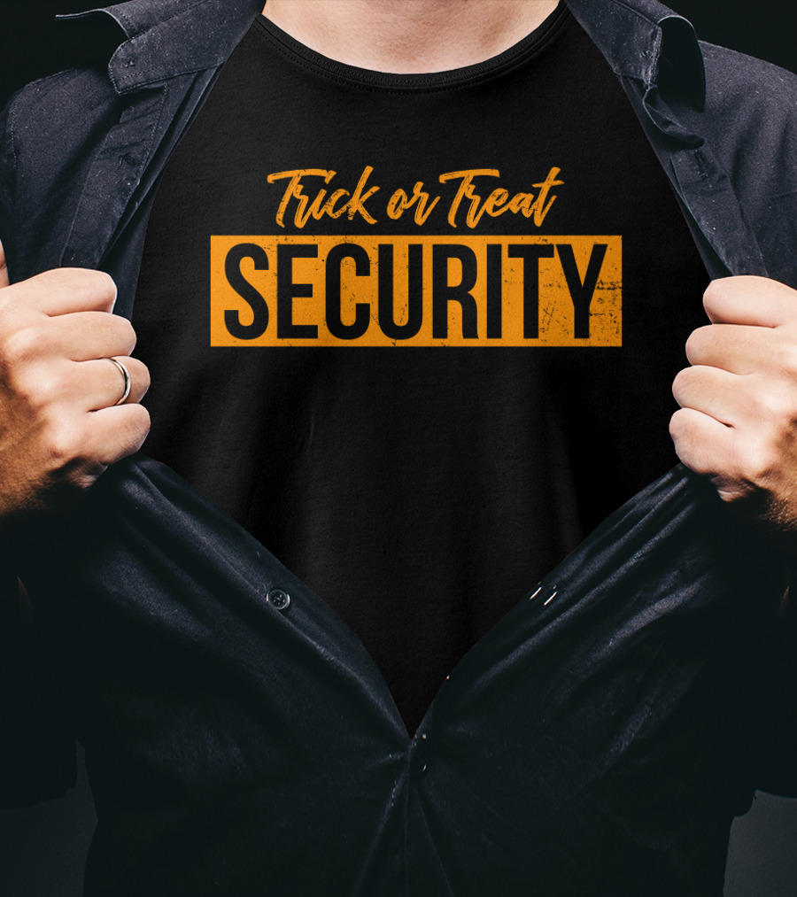 Trick Or Treat Security Halloween Bold Orange Text T-Shirt