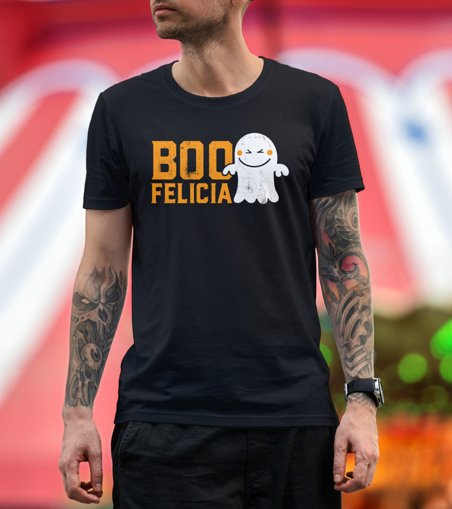 Boo Felicia Ghost with Orange Text T-Shirt