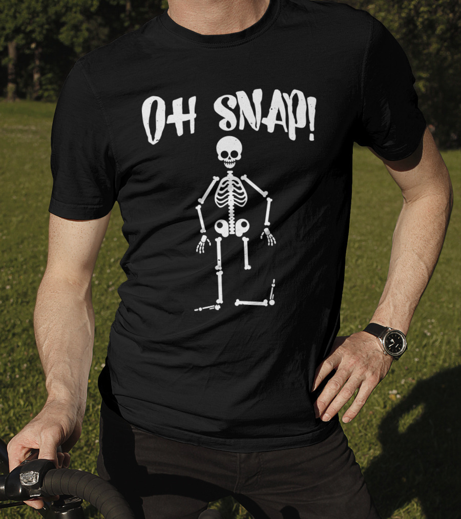 Oh Snap Funny Halloween Skeleton Style With Missing Leg T-Shirt