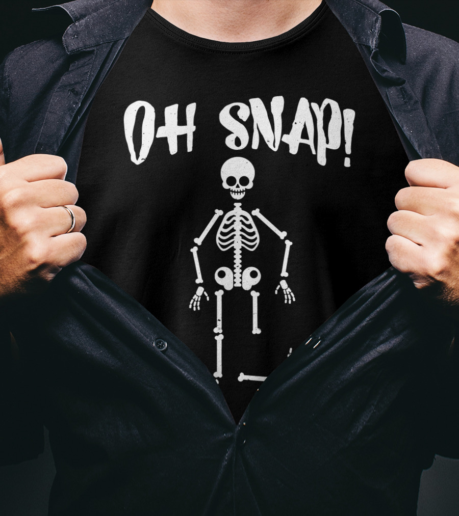 Oh Snap Funny Halloween Skeleton Style With Missing Leg T-Shirt