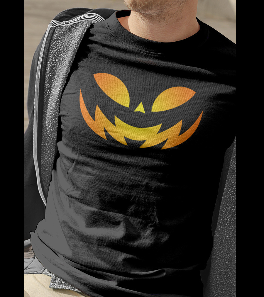 Spooky Grinning Jack-O'-Lantern Face T-Shirt