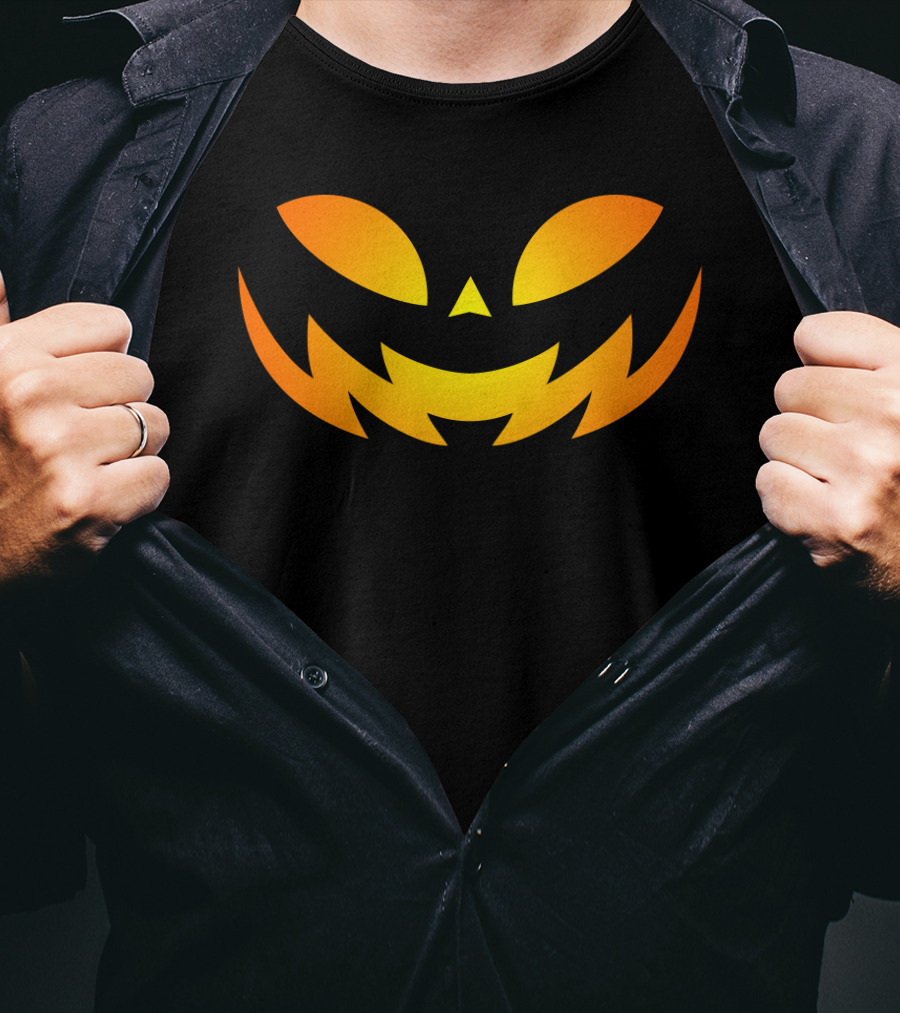 Spooky Grinning Jack-O'-Lantern Face T-Shirt