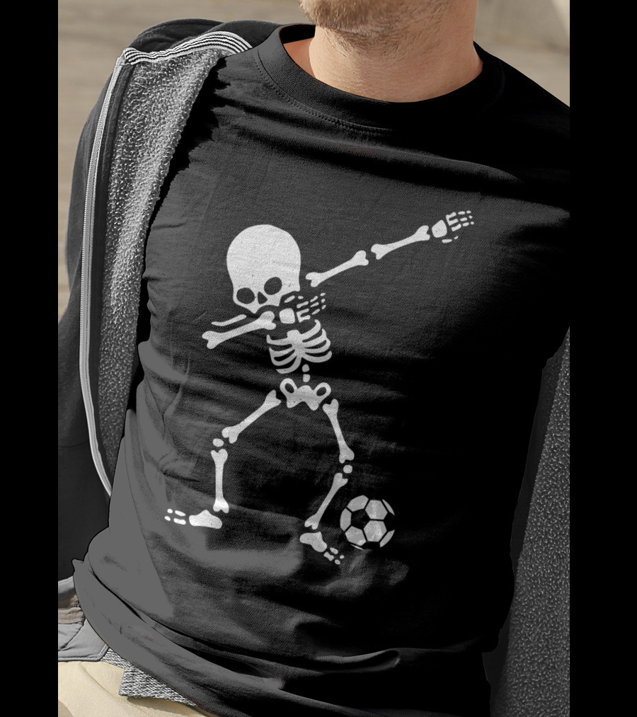 Skeleton Dabbing With Soccer Ball Pose T-Shirt