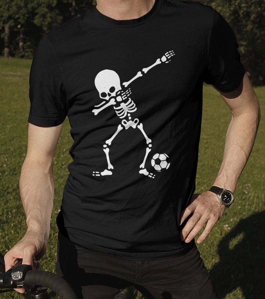 Skeleton Dabbing With Soccer Ball Pose T-Shirt