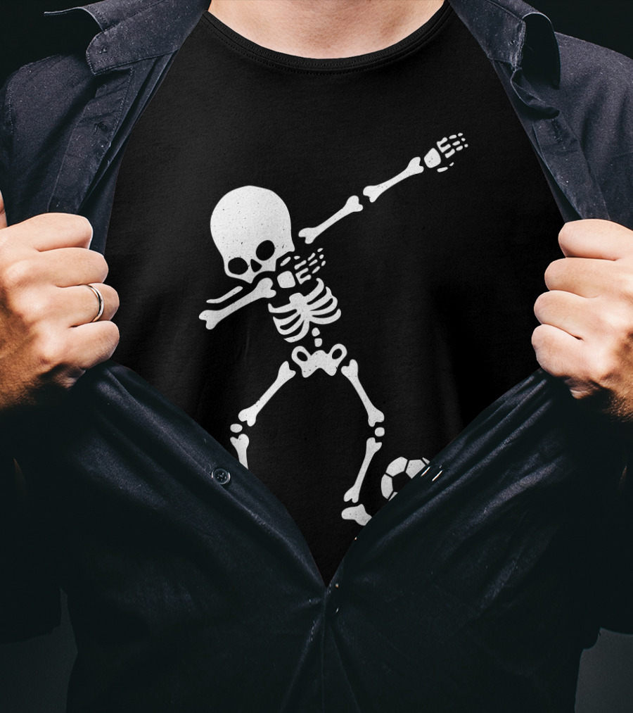 Skeleton Dabbing With Soccer Ball Pose T-Shirt