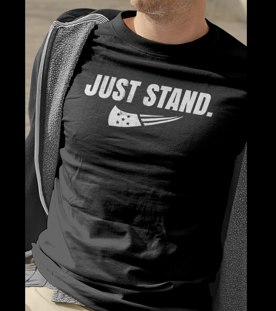 Just Stand Patriotic Stars And Stripes Flag Veteran T-Shirt