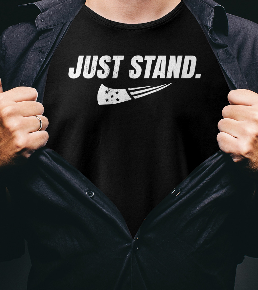 Just Stand Patriotic Stars And Stripes Flag Veteran T-Shirt