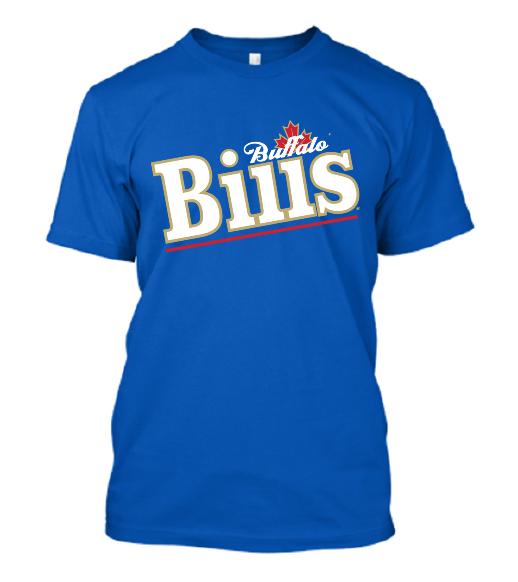 Buffalo Bills Logo With Red Maple Leaf T-Shirt