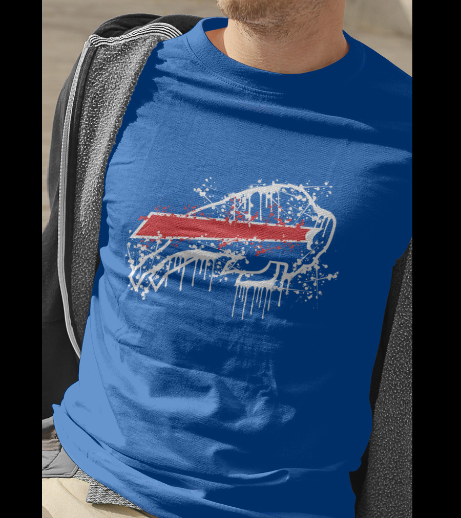 Buffalo Bills Paint Drip Splatter T-Shirt