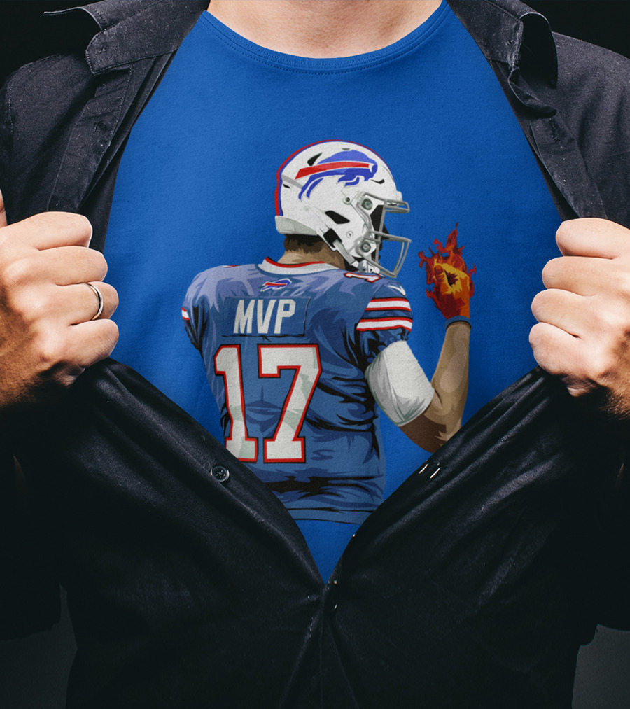 MVP 17 Josh Allen Hot Hand Buffalo Bills T-Shirt