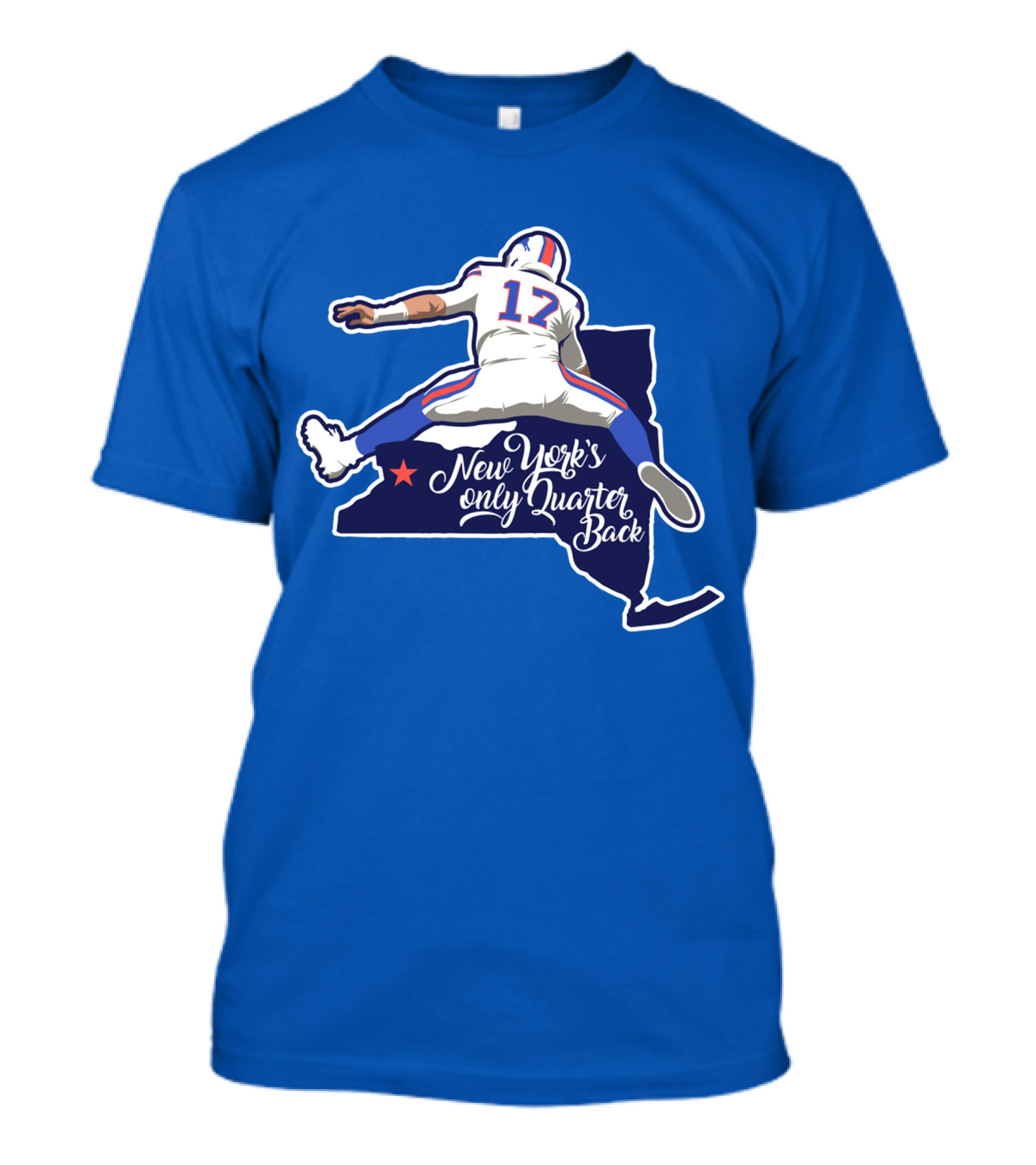 New York's Only Quarter Back 17 Football Outline T-Shirt