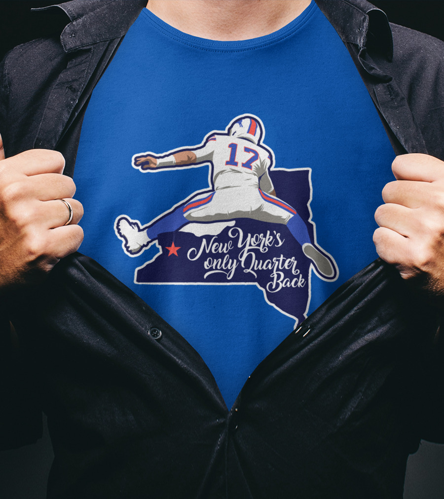 New York's Only Quarter Back 17 Football Outline T-Shirt