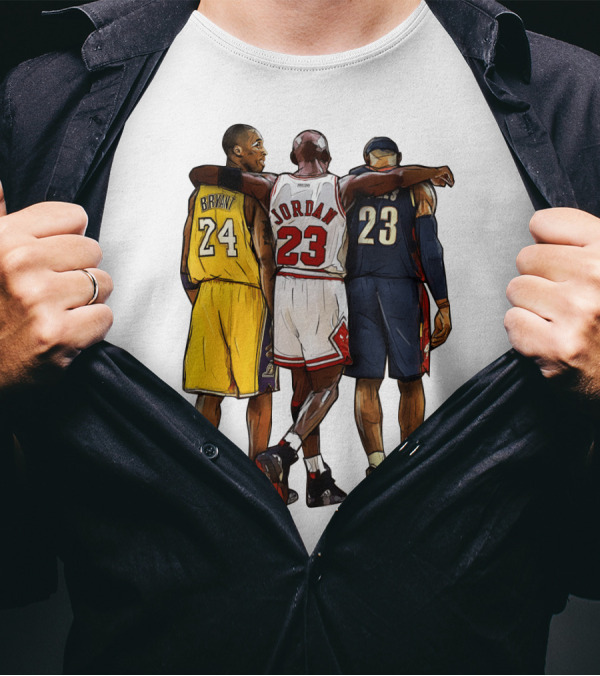 Kobe Bryant Michael Jordan 23 Lebron James 24 23 23 Lakers Bulls Cavaliers T-Shirt