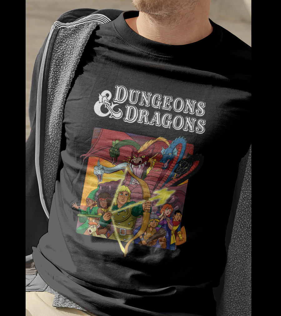 Dungeons And Dragons Animated Adventure Party Battle T-Shirt