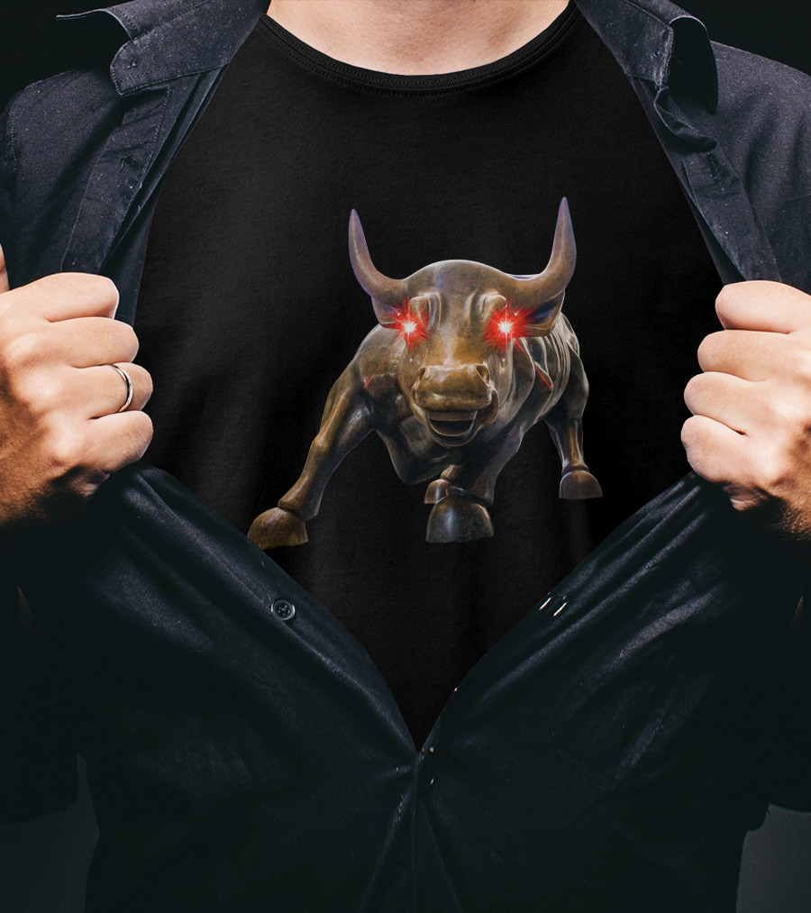 The Best Business Show Bull Market Apompliano Charging Bull Red Eyes Iconic T-Shirt
